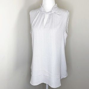 Ann Taylor sleeveless blouse - butterfly design